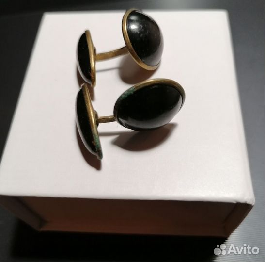 Запонки Горн.Хрусталь, чер.камень, янтарь, родонит