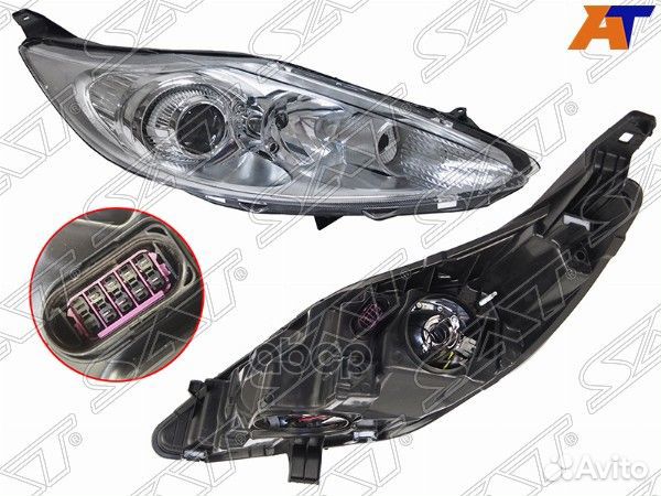 Фара ford fiesta 09-12 RH с корректором, хром S
