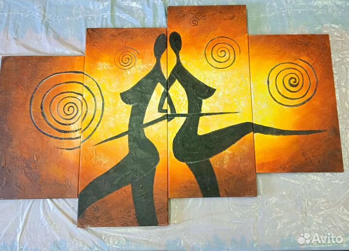 Модульная картина бу африканки