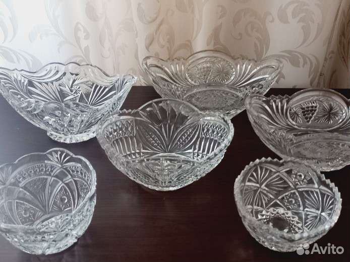 Посуда салатник, конфетница хрусталь СССР