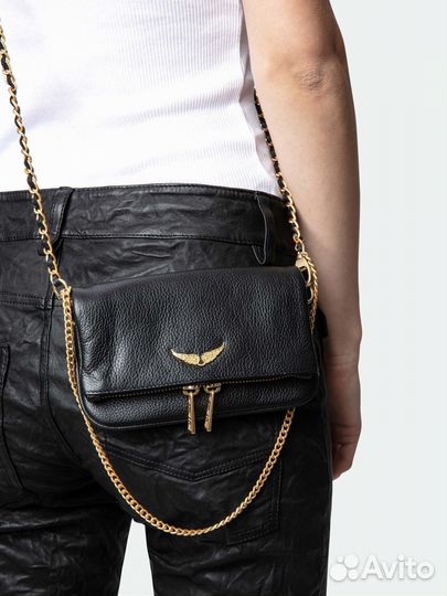 Сумка Zadig & Voltaire Rock Nano Clutch, Noir Gold