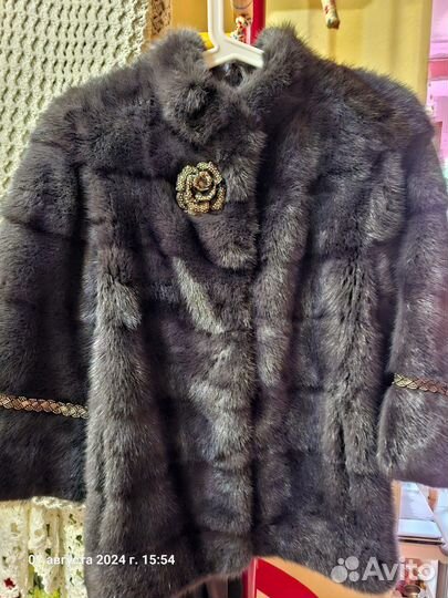 Шуба норковая короткая серая