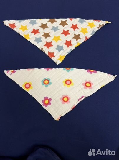 Бандана на лето муслиновый слюнявчик на кнопках