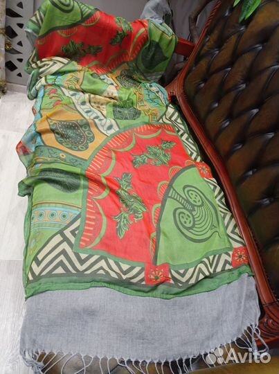 Палантин двухсторонний kenzo шелк/хлопок италия