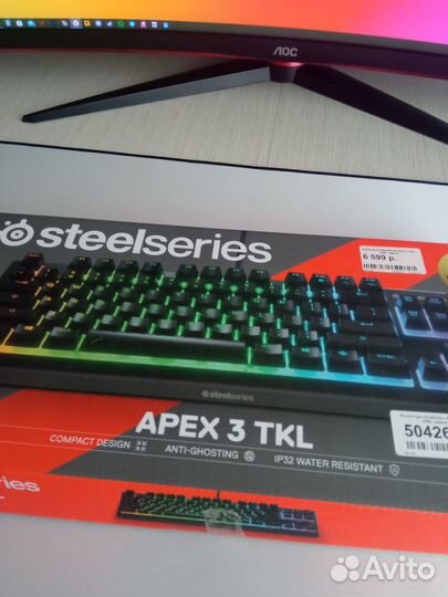Клавиатура проводная SteelSeries Apex 3 TKL