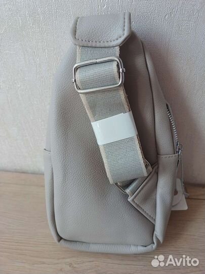 Слинг рюкзак женский серый новый