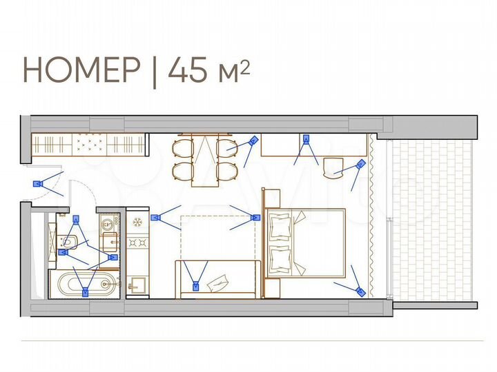 2-к. апартаменты, 54,9 м², 2/5 эт.