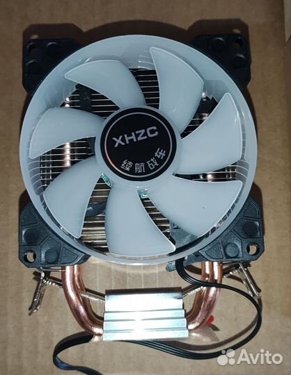 Кулер процеccорный 2 тепловые трубки с подсветкой