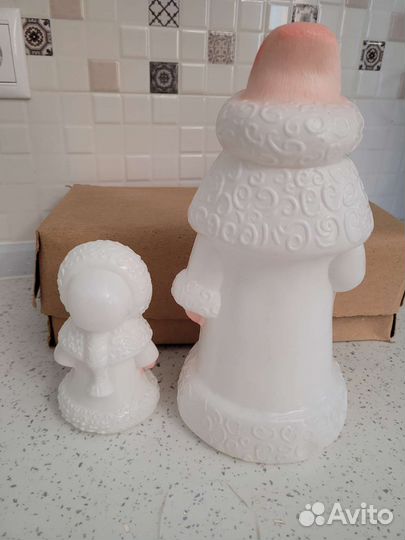 Дед мороз и снегурочка СССР пластик новый