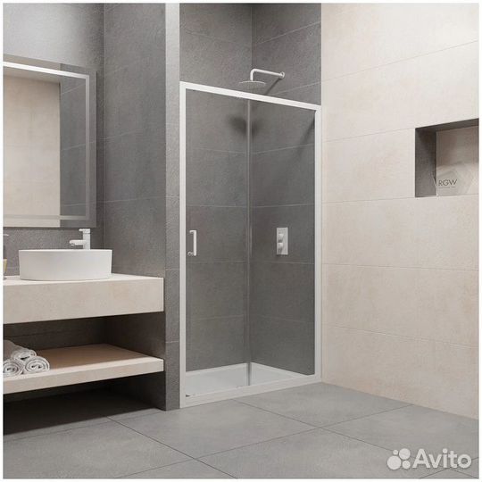 Душ. дверь RGW 102x195 Белый/Прозрачн. 41081410-15