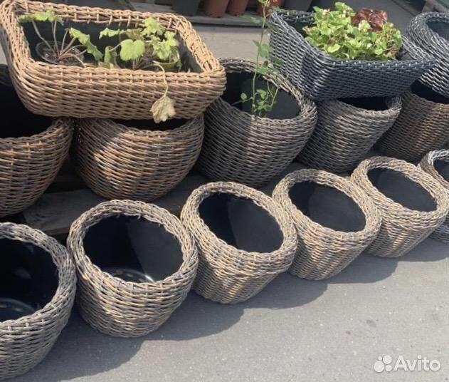 Вазон /кашпо плетеное из ротанга