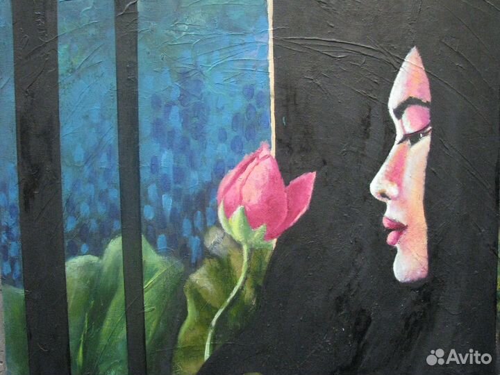 Картина Asian Girl Азиатка Масло, поталь