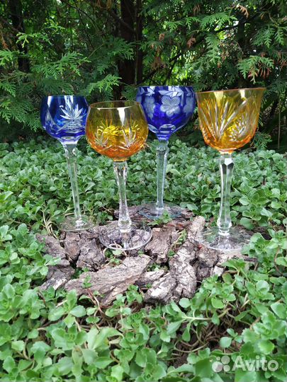 Бокалы цветной хрусталь