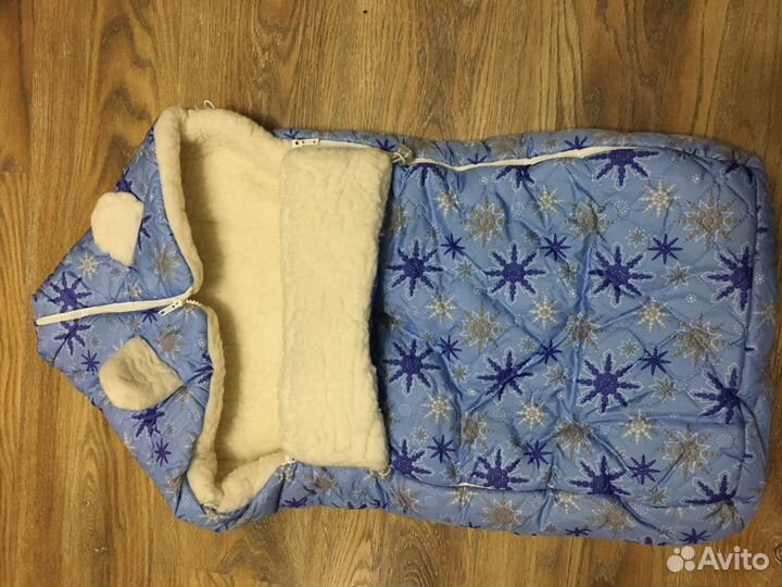 Зимний конверт в коляску на меху