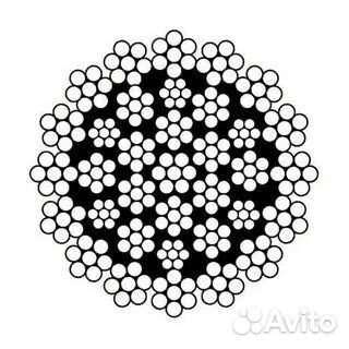 Канат (трос) стальной 14мм некрутящийся 35Wх7