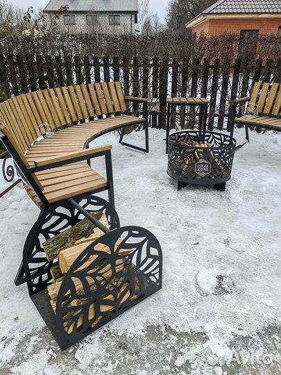 Очаговая зона, очаг для костра, очаг, мебель лавки