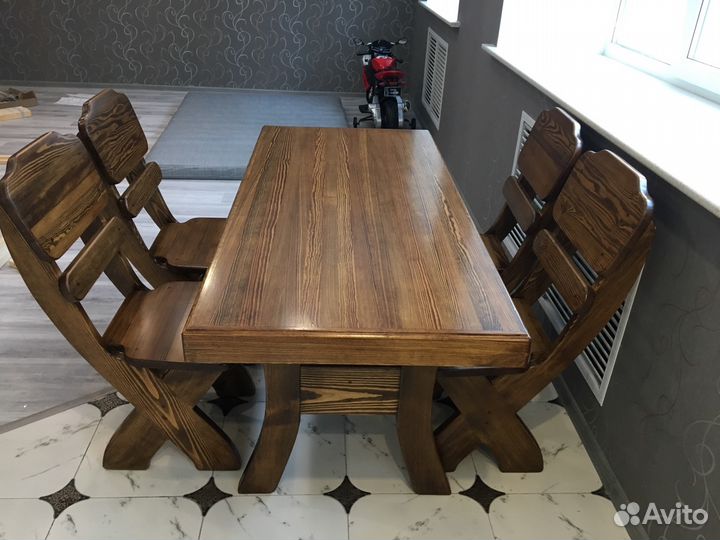 Мебель садовая, комплект деревянной мебели 