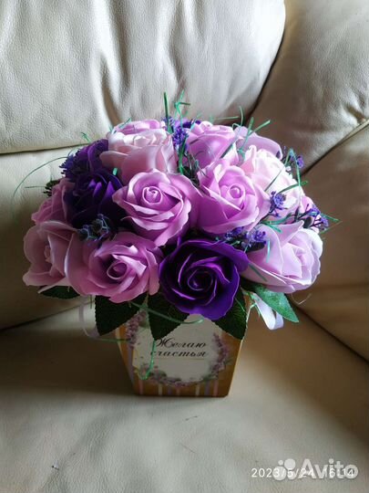 Букет из мыльных цветов