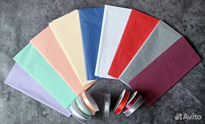 Упаковочная бумага тишью с лентой