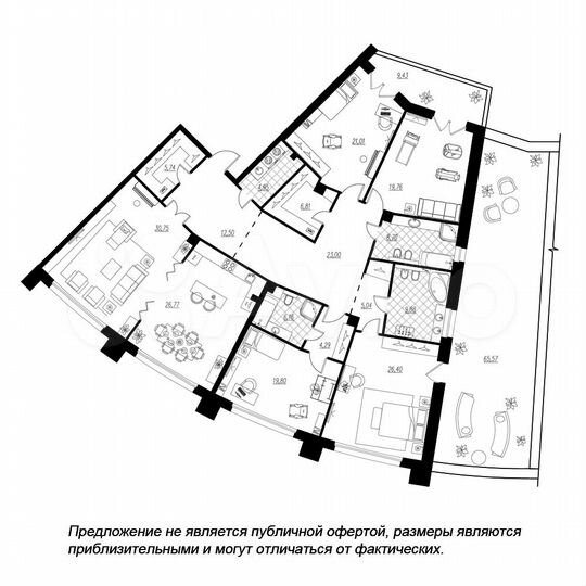 5-к. квартира, 260,3 м², 2/7 эт.