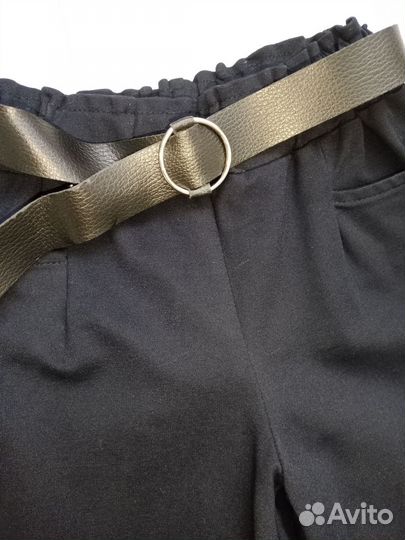 Брюки палаццо теплые для девочки школьные 128