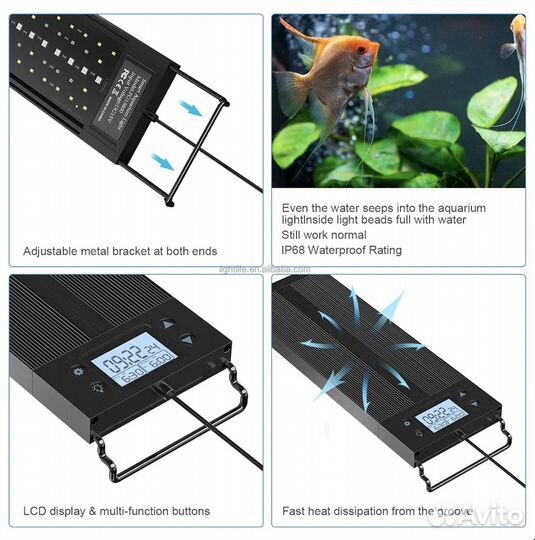 Светильник для аквариума wrgb рассвет/закат