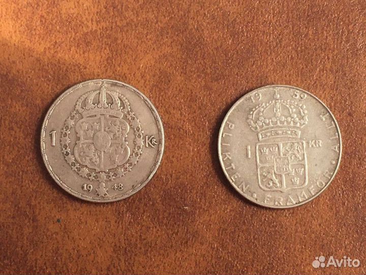 Серебряные монеты Швеции, Финляндии и США