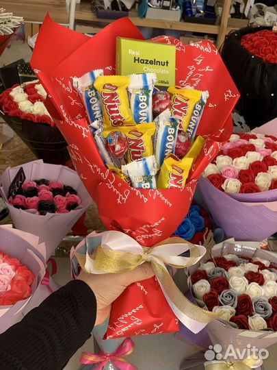 Сладкие букеты из конфет