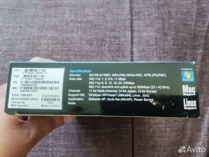 USB wifi адаптер asus N13