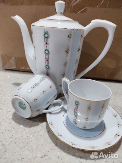 Китайский винтажный костяной кофейный сервиз