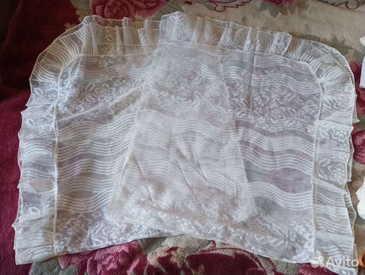 Накидки для подушек, ретро тюль