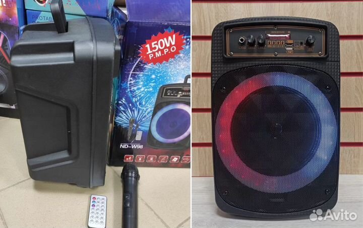 Портативная блютуз акустика Trolley w98 50вт