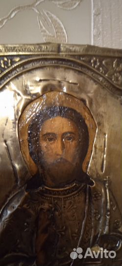 Створка посеребр.,обкладка для иконы 18-19в,позол