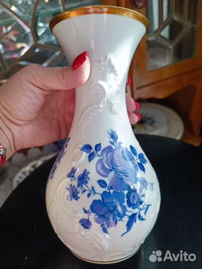 Кувшин-ваза Германии, кобальт, ручная роспись