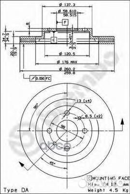 Диск тормозной Standard перед 09890314 Brembo
