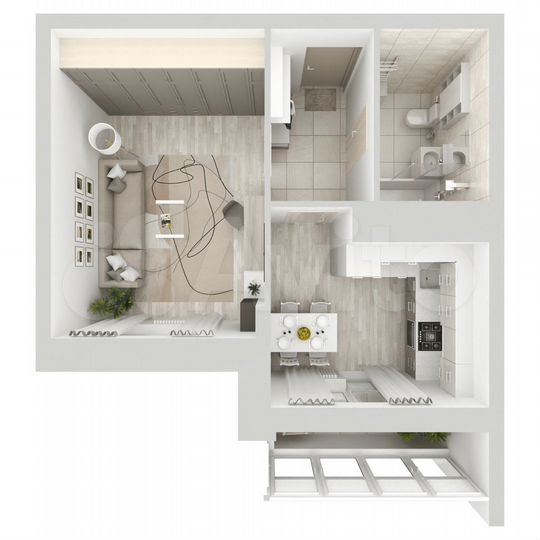 1-к. квартира, 39 м², 2/7 эт.