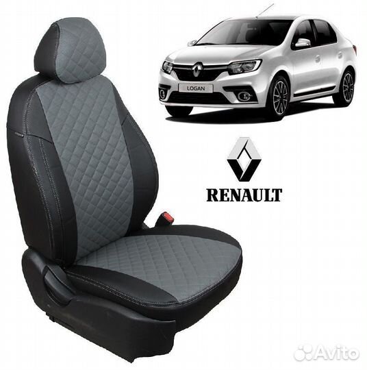 Чехлы из экокожи Ромб на Renault Logan 2