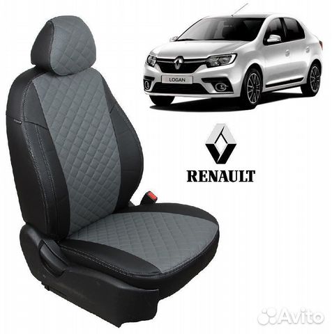 Чехлы из экокожи Ромб на Renault Logan 2