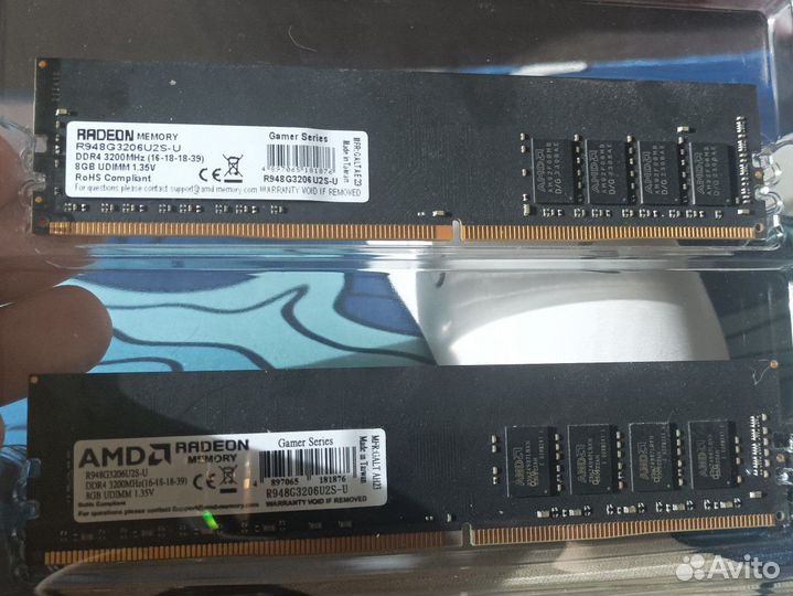 AMD Radeon gamer series DDR4 2x8GB 3200 частота