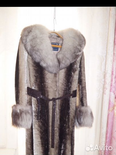 Шуба мутон/песец