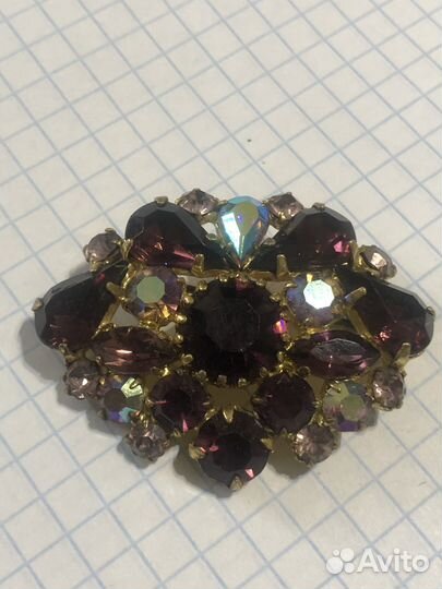 Брошь винтажная чехия
