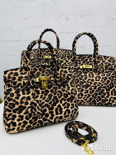 Cумка женская hermes birkin leopard