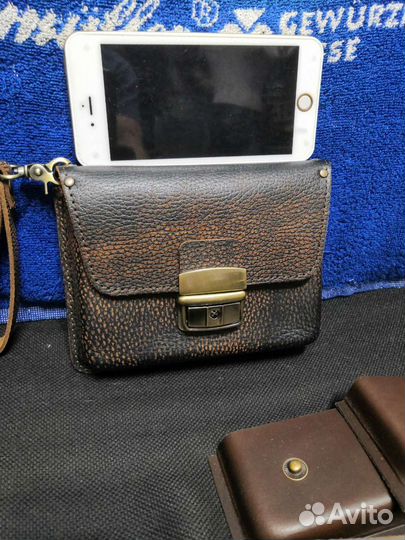 Барсетка кожаная мужская новая