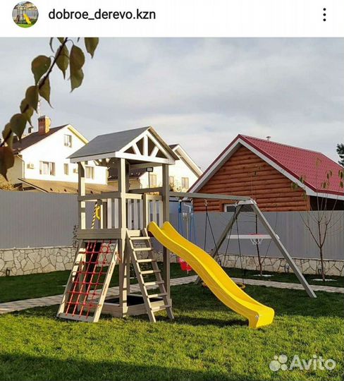 Детская деревянная площадка в частный дом