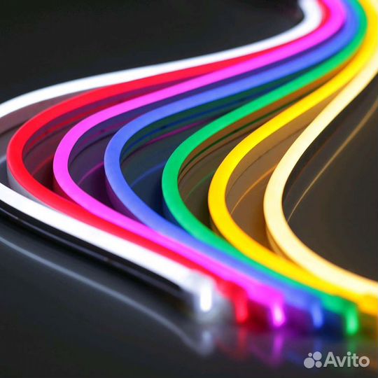 Гибкий LED-неон силикон 12В, резка 1см 6х12 и 8х16