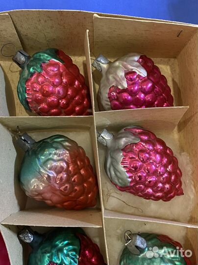 Елочные игрушки СССР Ягоды Виноград Лот 256