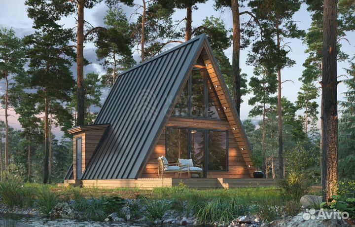 Дом A-Frame 6х10 под ключ. Проект Леккер