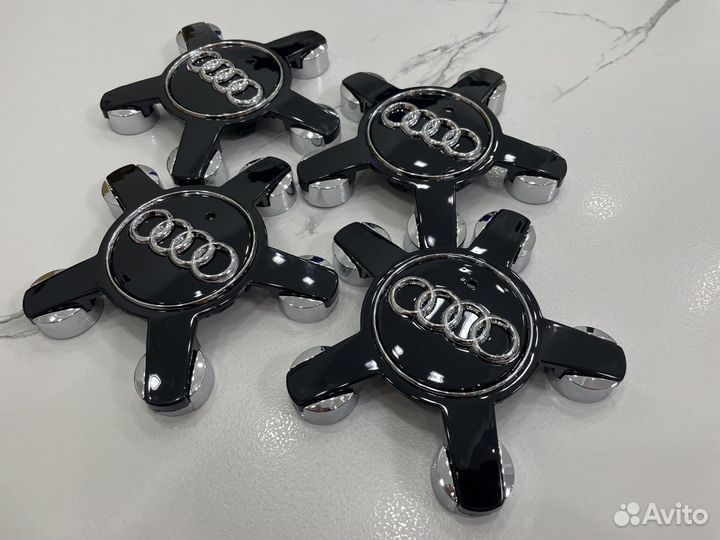 Колпачки в диски Audi 135 мм черные краб