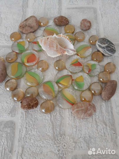 Стеклянные камушки для аквариума