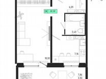 1-к. квартира, 38,6 м², 5/17 эт.